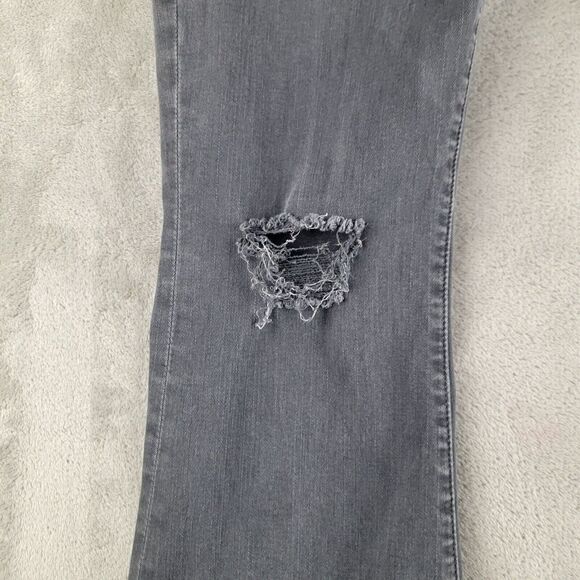 Mother Jeans Women's 30 Faded Black Denim Fray The Weekender Flare Legs Y2K 90s - Picture 11 of 16